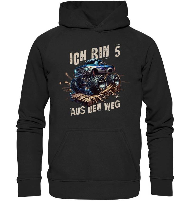 Ich Bin 5 Aus Dem Weg | Kinder Kapuzenpulli 5. Geburtstag Junge Fünf Jahre Monster Truck Geschenk Kids Basic Hoodie von BINYAShop
