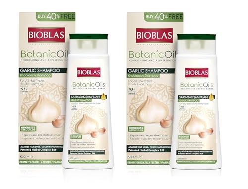 2x Knoblauch Shampoo 500 ml Bioblas, Geruchlos, Anti Haarausfall Frauen und Männer Sparpack von BIOBLAS