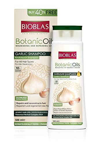 Knoblauch Shampoo 500 ml Bioblas, Geruchlos, Anti Haarausfall Frauen und Männer von BIOBLAS