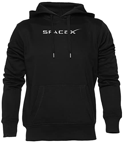 BIOCLOD SpaceX Männer Frauen Unisex Kapuzenpullover Schwarz Men Women Hoodie Black M von BIOCLOD