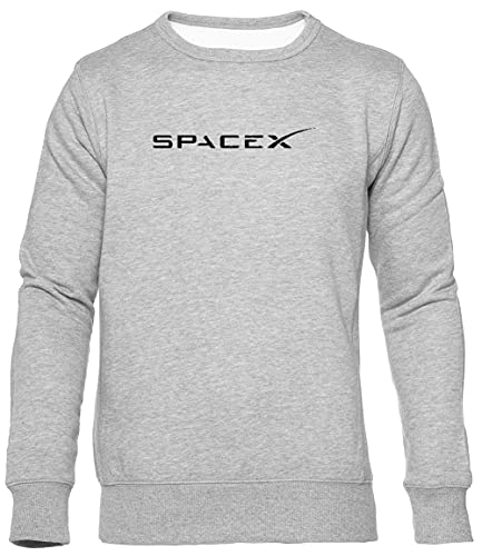 BIOCLOD SpaceX Männer Frauen Unisex Pullover Grau Rundhals Men Women Jumper Grey Round Neck M von BIOCLOD
