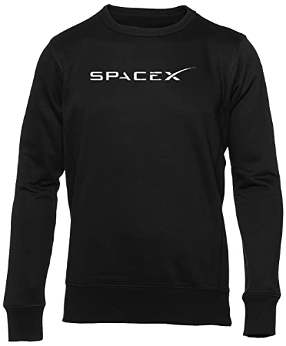 BIOCLOD SpaceX Männer Frauen Unisex Pullover Schwarz Rundhals Men Women Jumper Black Round Neck XL von BIOCLOD