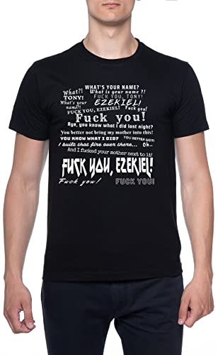 Fuck You Tony and Ezekiel Funny Situation Männer T-Shirt Schwarz Rundhals Men Black Round Neck 3XL von BIOCLOD