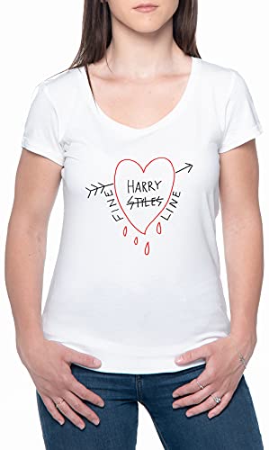 Harry Fine Line Heart Frauen T-Shirt Grau Rundhals Women Grey Round Neck S von BIOCLOD
