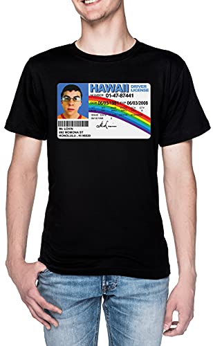 BIOCLOD McLovin License Männer T-Shirt Schwarz Rundhals Men Black Round Neck L von BIOCLOD