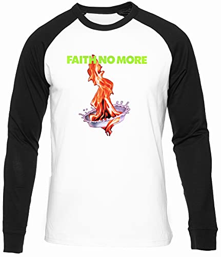 Midlife Crisis Faith No More Männer Frauen Unisex Baseball T-Shirt Weiß Schwarze Ärmel Rundhals Men Women White Round Neck S von BIOCLOD