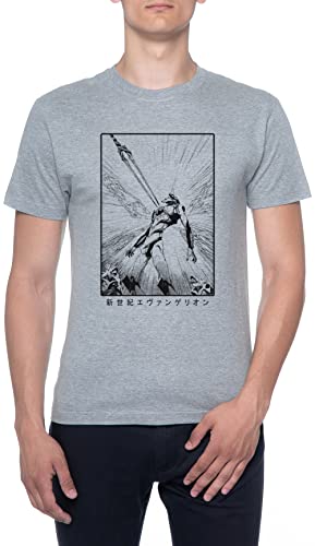 Neon Genesis Evangelion The End Männer T-Shirt Grau Rundhals Men Grey Round Neck L von BIOCLOD