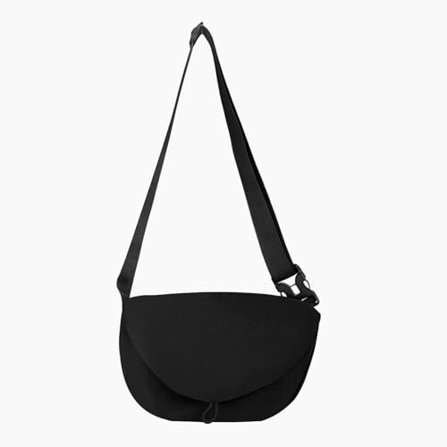BIODEGREEN Crossbody Bag Damen Nylon Halbmond Tasche Leicht Wasserabweisend Verstellbarer Gurt 29x17x6cm Hobo Schultertasche mit Innentasche Schwarz BIODEGREEN Crossbody Bag Damen Nylon Halbmond Tasche Leicht Wasserabweisend Verstellbarer Gurt 29x17x6cm Hobo Schultertasche mit Innentasche Schwarz von BIODEGREEN