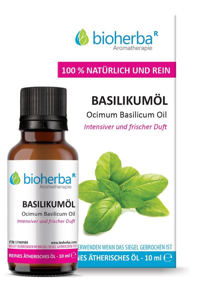 BIOHERBA R Pflege-Set Basilikumöl Reines ätherisches Öl 10 ml von BIOHERBA R