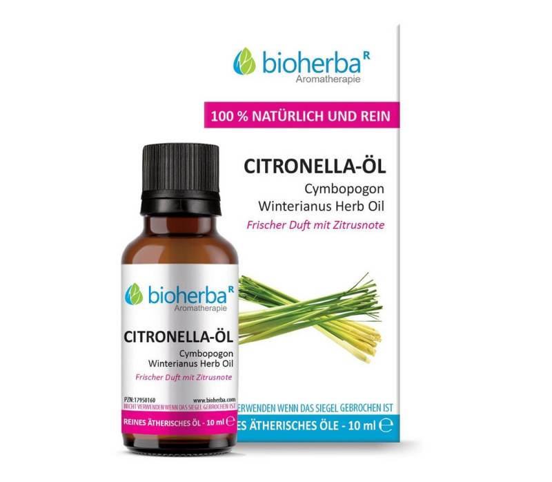 BIOHERBA R Pflege-Set Citronella-Öl Reines ätherisches Öl 10 ml von BIOHERBA R