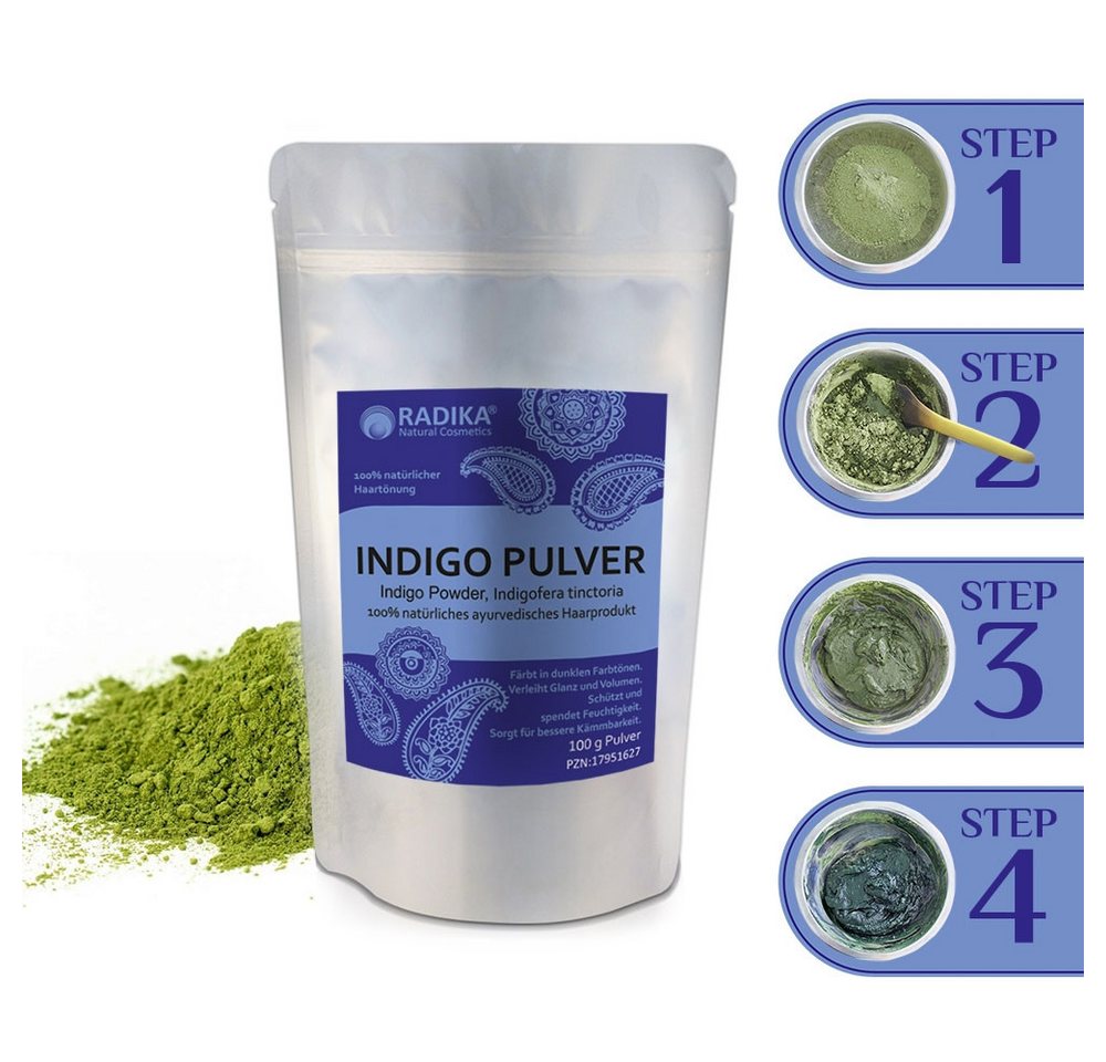 BIOHERBA R Pflege-Set Indigo Pulver Indigofera tinctoria 100 g von BIOHERBA R