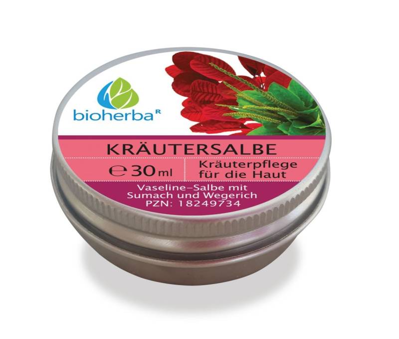 BIOHERBA R Pflege-Set Kräutersalbe Vaseline-Salbe mit Sumach und Wegerich 30 ml von BIOHERBA R