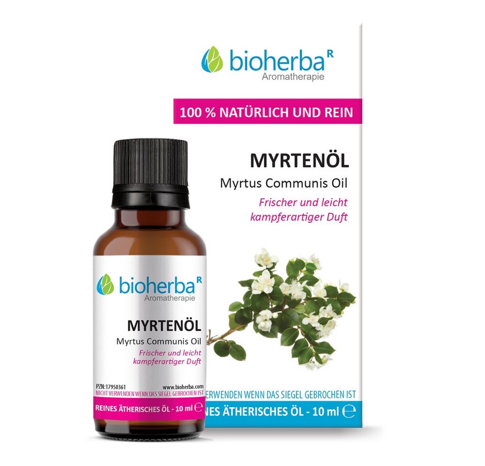 BIOHERBA R Pflege-Set Myrtenöl Myrtus Communis Oil Reines ätherisches Öl 10 ml von BIOHERBA R
