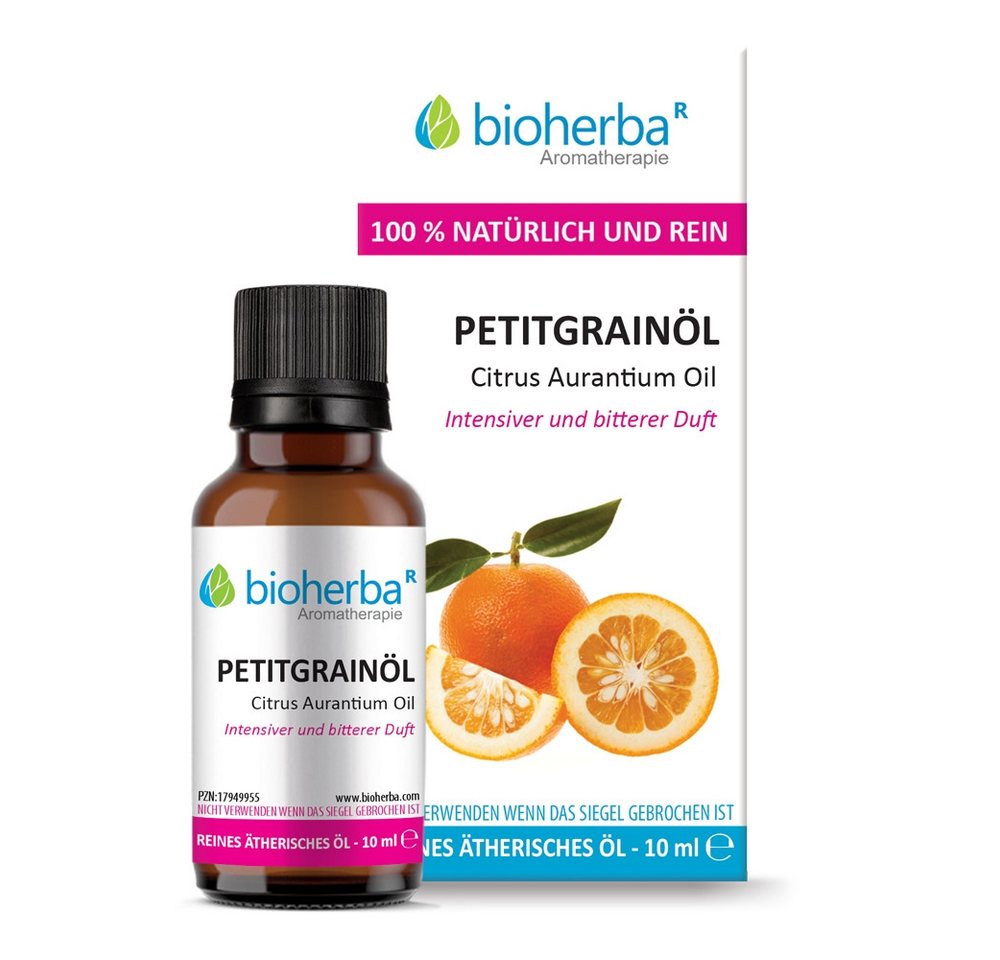 BIOHERBA R Pflege-Set Petitgrainöl Citrus Aurantium Oil Reines ätherisches Öl 10ml von BIOHERBA R