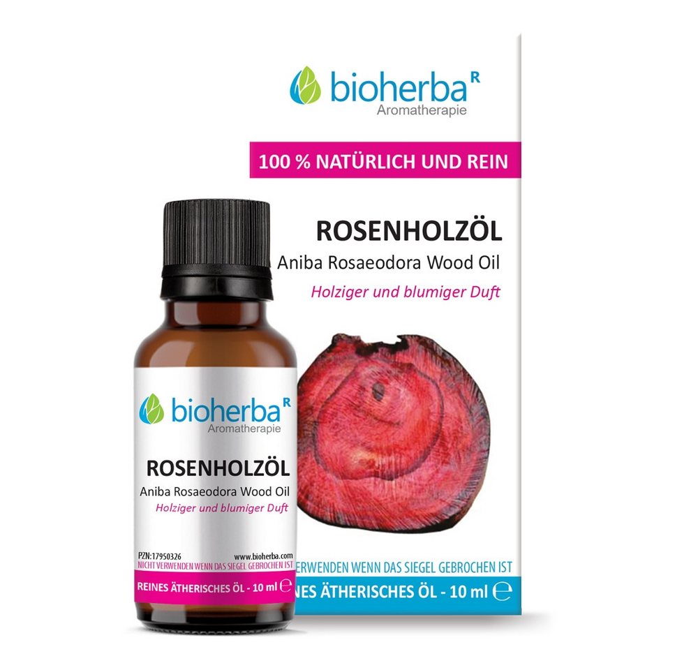 BIOHERBA R Pflege-Set Rosenholzöl Reines ätherisches Öl 10 ml von BIOHERBA R