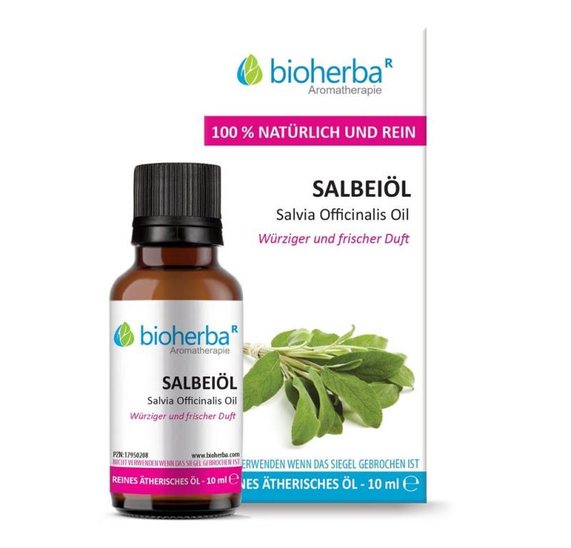 BIOHERBA R Pflege-Set Salbeiöl Salvia Officinalis Oil Reines ätherisches Öl 10 ml von BIOHERBA R