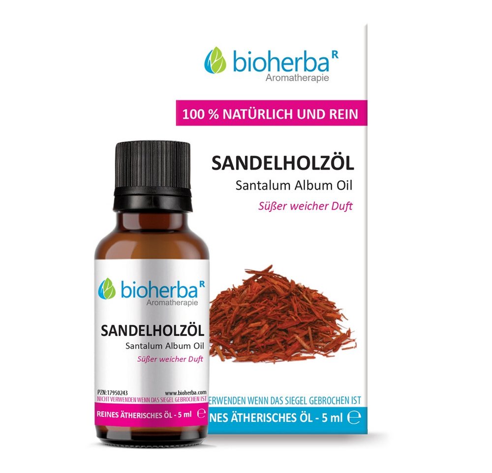 BIOHERBA R Pflege-Set Sandelholzöl Santalum Album Oil Reines ätherisches Öl 5 ml von BIOHERBA R