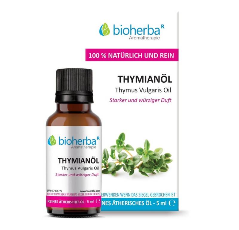 BIOHERBA R Pflege-Set Thymianöl Thymus Vulgaris Oil Reines ätherisches Öl 5 ml von BIOHERBA R