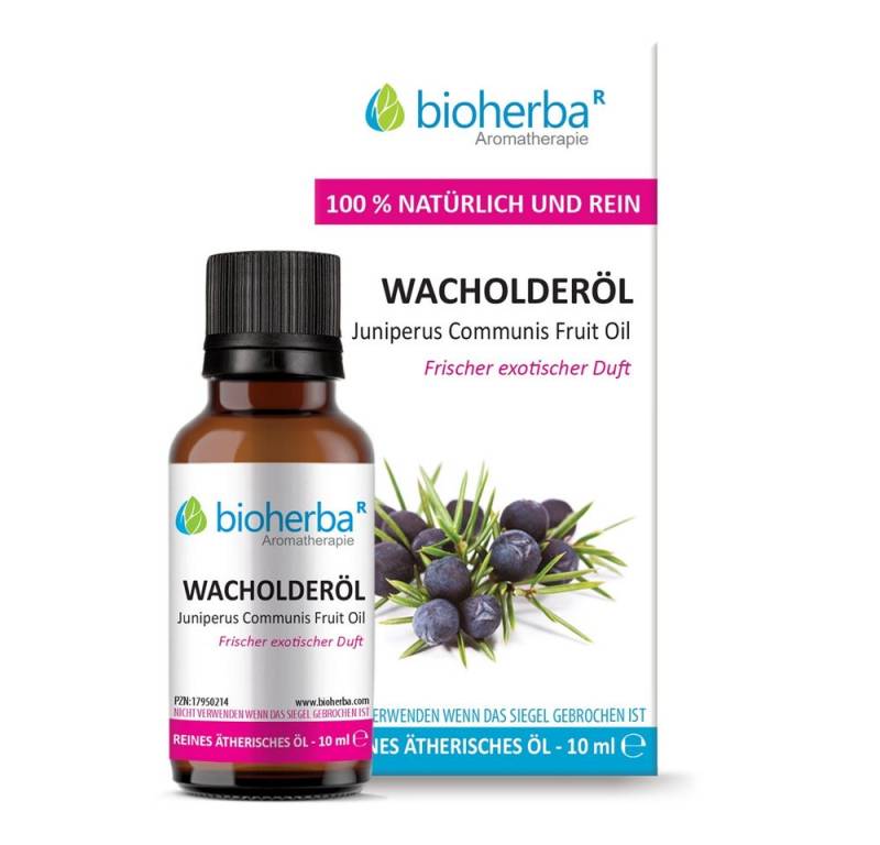 BIOHERBA R Pflege-Set Wacholderöl Reines ätherisches Öl 10 ml von BIOHERBA R