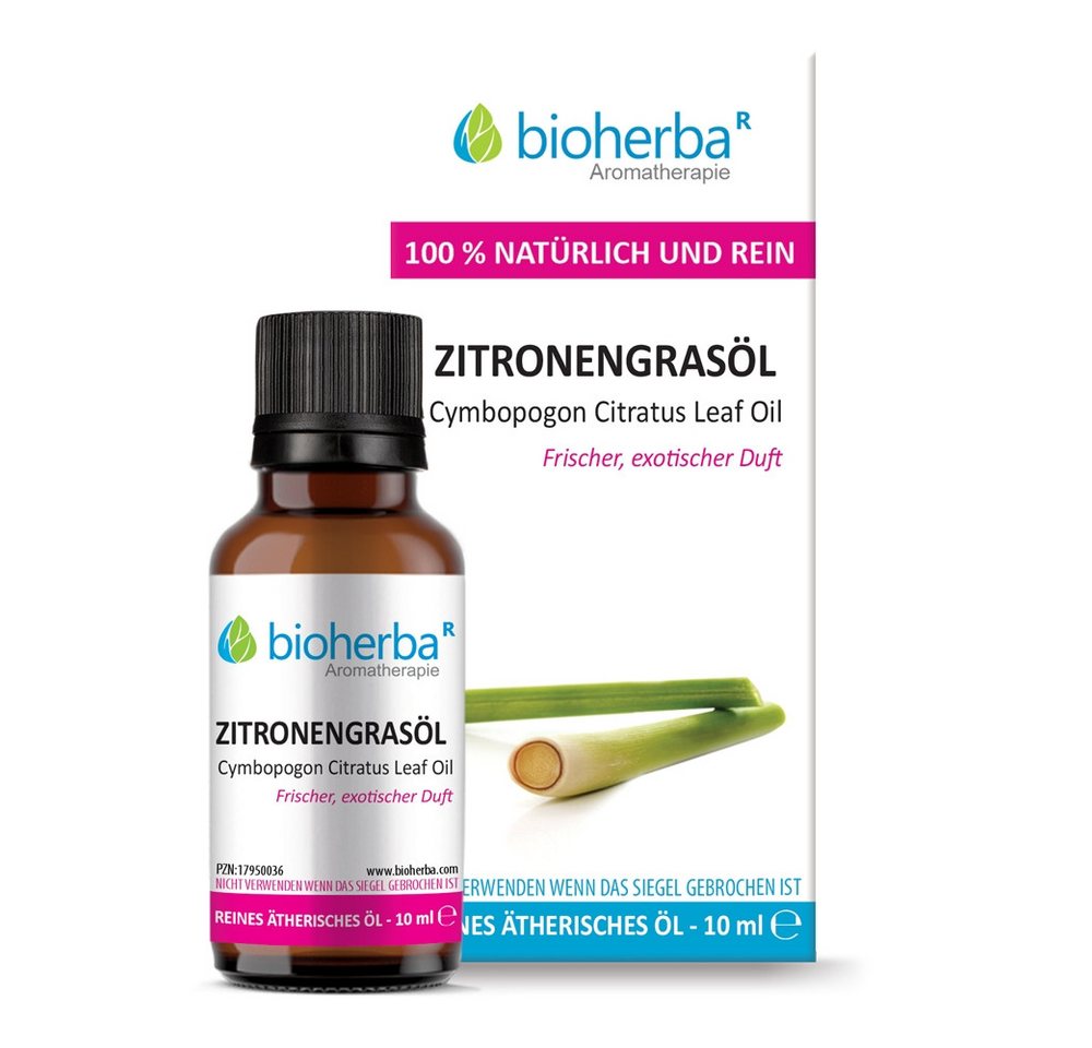 BIOHERBA R Pflege-Set Zitronengrasöl Reines ätherisches Öl 10 ml von BIOHERBA R