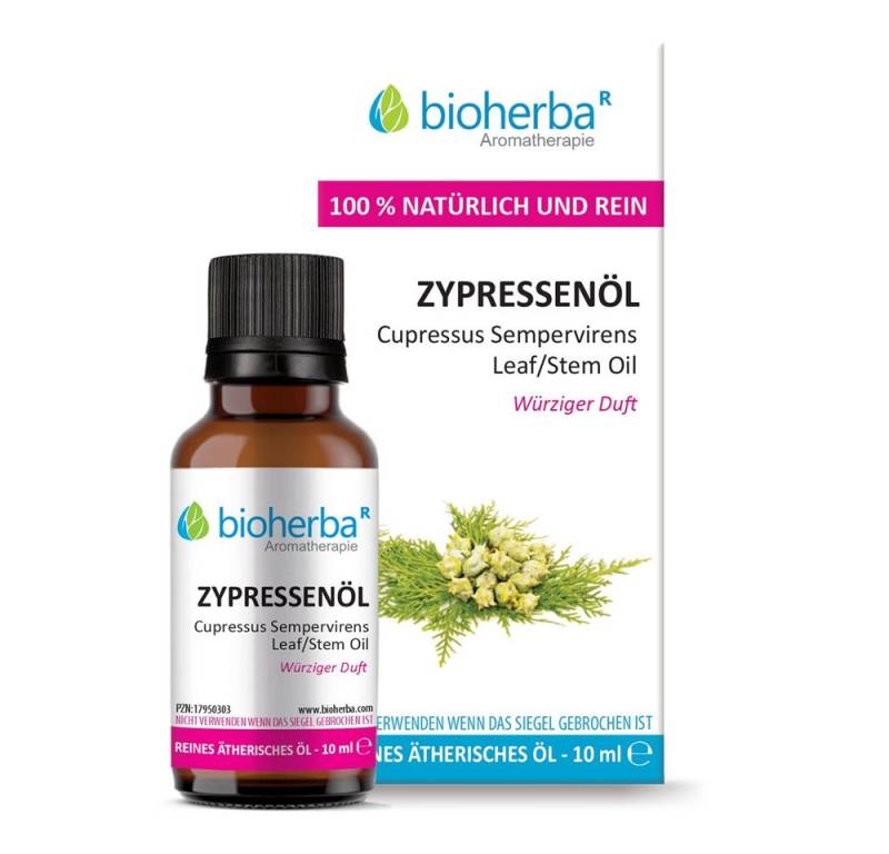 BIOHERBA R Pflege-Set Zypressenöl Reines ätherisches Öl 10 ml von BIOHERBA R