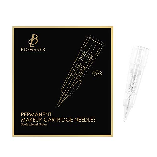 BIOMASER 10pcs Permanent Make-up Patrone Nadeln Tattoo Nadel Passend für Permanent Make-up Maschine Stift T100 P1 X1 für Augenbraue Eyeliner Lip Contour (7F) von BIOMASER