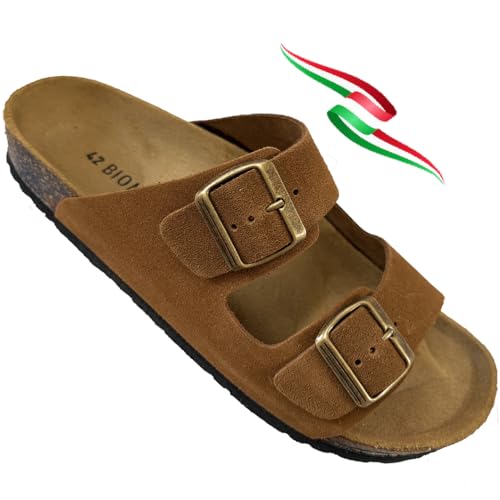 BIOMODEX CIABATTE Herren aus echtem Wildleder PRINCE Doppelschnalle anatomische Einlegesohle aus Leder Made in Italy, Spaltleder, 41 EU BIOMODEX CIABATTE Herren aus echtem Wildleder PRINCE Doppelschnalle anatomische Einlegesohle aus Leder Made in Italy, Spaltleder, 41 EU von BIOMODEX CIABATTE