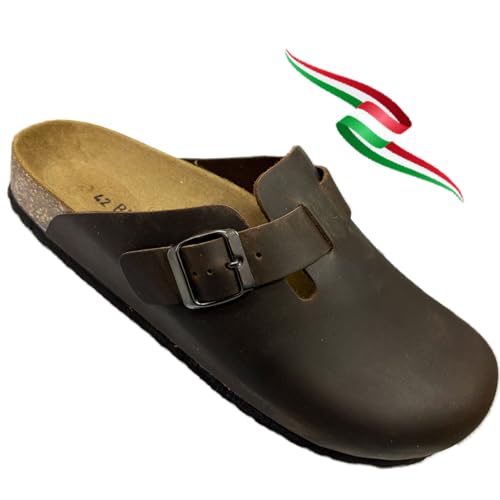 Biomodex Unisex-Sandalen aus echtem Leder, gefettet, mit verstellbarem Schnallenriemen und anatomischem Fußbett, hergestellt in Italien, Braun gefettet, 39 EU Biomodex Unisex-Sandalen aus echtem Leder, gefettet, mit verstellbarem Schnallenriemen und anatomischem Fußbett, hergestellt in Italien, Braun gefettet, 39 EU von BIOMODEX CIABATTE