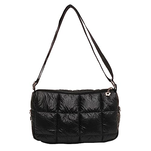 BIOSA Baumwolle gepolsterte Tasche, elegante Hobos-Geldbörse for Mädchen, Damen-Schultertaschen, gesteppte Umhängetasche mit Schachbrettmuster von BIOSA