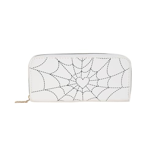 BIOSA Damen-Geldbörse mit Spinnennetz-Aufdruck, PU-Leder, Gothic-Geldbeutel, modisch, vielseitig einsetzbar, Halloween, Trendige Geldbörse for Mädchen von BIOSA