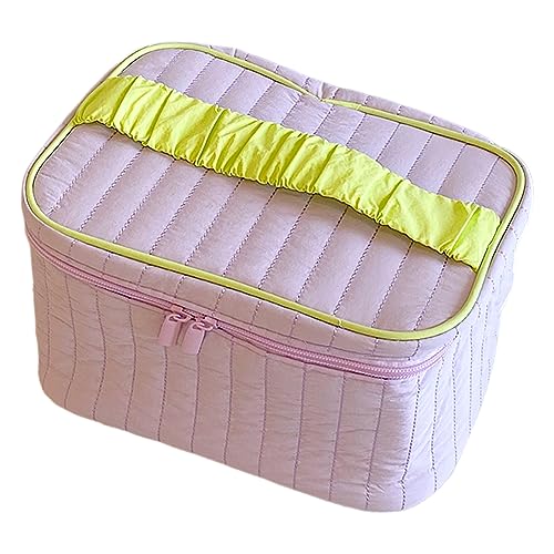 BIOSA Damen Kulturtasche Aufbewahrungstasche, Gesteppte Makeup Bag Kosmetiktasche mit Reißverschluss, Groß Kapazität Kulturtasche, Make-up-Organizer for Lippenstift, Lidschatten, Parfüm von BIOSA