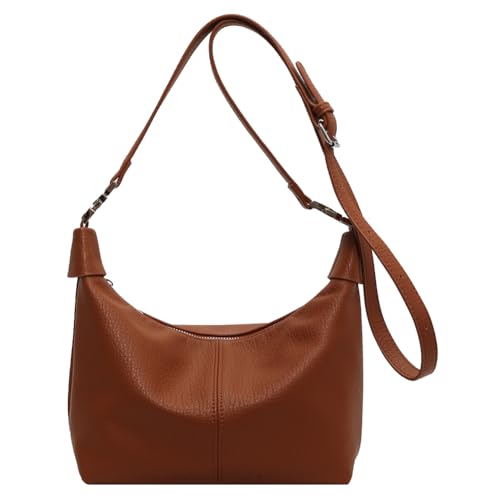 BIOSA Damen-Mode-Tasche mit Griff oben, Reißverschluss, einfache Alltagshandtasche, einfarbig, vielseitige Umhängetasche, Mädchen-Outdoor-Tagestasche von BIOSA