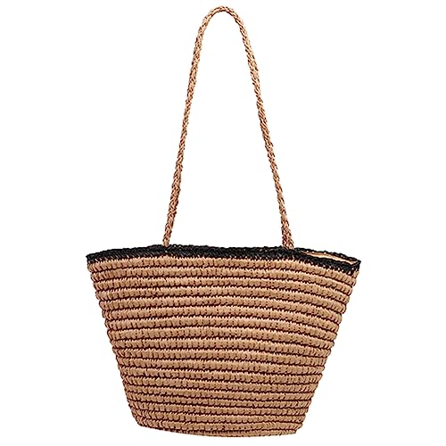 BIOSA Damen Stroh Schultertasche, Sommer Böhmische Strandtasche mit Große Kapazität, Strohtasche Crossbody Tasche for Reisen Freizeit Urlaub von BIOSA