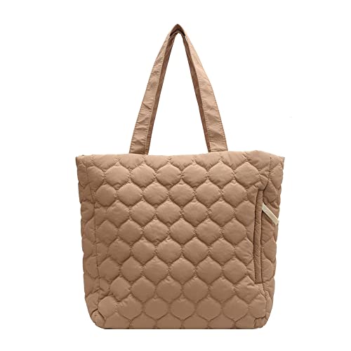 BIOSA steppte Tasche Damen, Große Kapazität Nylon Shopper Tratasche t Top Griff, Flauschi Umhäntasche Handtasche Damen for Alltag Arbeit Büro sen Einkaufen Schule von BIOSA