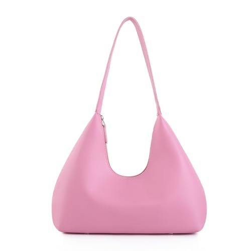 BIOSA Luxus-Retro-Tasche aus PU-Leder, weiche, elegante Tragetasche, halbmondförmige Damentasche, einfarbig, lässige Tasche for weibliche Mädchen von BIOSA