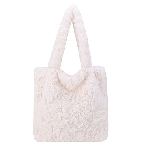BIOSA Plüsch Umhängetasche, modische Pelzige-Handtasche, flauschige Plüschhandtaschen mit großem Fassungsvermögen, lässige Taschen weibliche Einkaufstasche von BIOSA