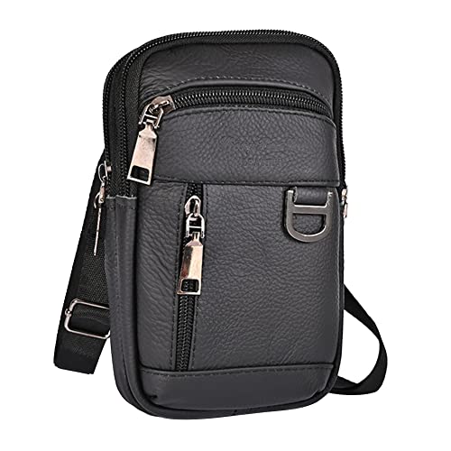 BIOSA Umhängetaschen aus Rindsleder, multifunktionale Herren-Hüfttasche, mehrere Taschen, weich, tragbar, lässig for Outdoor-Sportarten von BIOSA