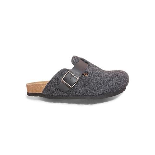 BIOSOFT Comfort & Easy Walk Herren Clog Filz 45 | Hausschuhe mit Fussbett geschlossen rutschfest | Pantoffeln für Herren und Senioren von BIOSOFT Comfort & Easy Walk