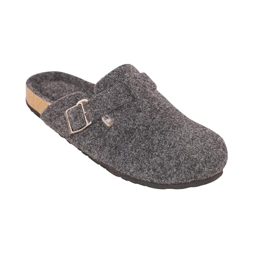 BIOSOFT Comfort & Easy Walk Herren Clog Filz Fußbett 46 | Hausschuhe mit Fussbett geschlossen rutschfest | Pantoffeln für Herren und Senioren von BIOSOFT Comfort & Easy Walk