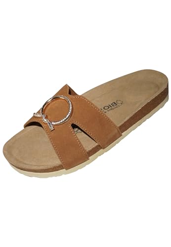 Biosoft Sandalen Damen Sommer Buckle Cognac 39| Damen Schuhe Sommer Sandalen elegant mit bequem Fussbett | Damenschuhe Sommerschuhe von BIOSOFT Comfort & Easy Walk