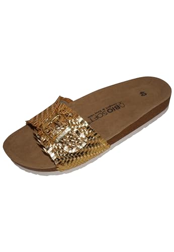 Biosoft Sandalen Damen Sommer Monique GOLD 40| Damen Schuhe Sommer Sandalen elegant mit bequem Fussbett | Damenschuhe Sommerschuhe von BIOSOFT Comfort & Easy Walk
