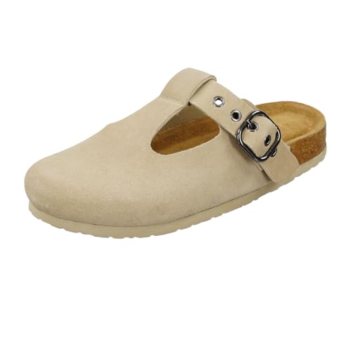 Biosoft Sandalen Damen Sommer Pantie Größe 37-43| Damen Schuhe Sommer Sandalen elegant mit bequem Fussbett | Damenschuhe Sommerschuhe beige 40 von BIOSOFT Comfort & Easy Walk