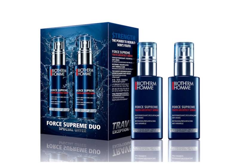 BIOTHERM Anti-Falten-Serum Force Supreme Youth Architect 2×50 ml Duo, für festere, glatter wirkende Männerhaut von BIOTHERM