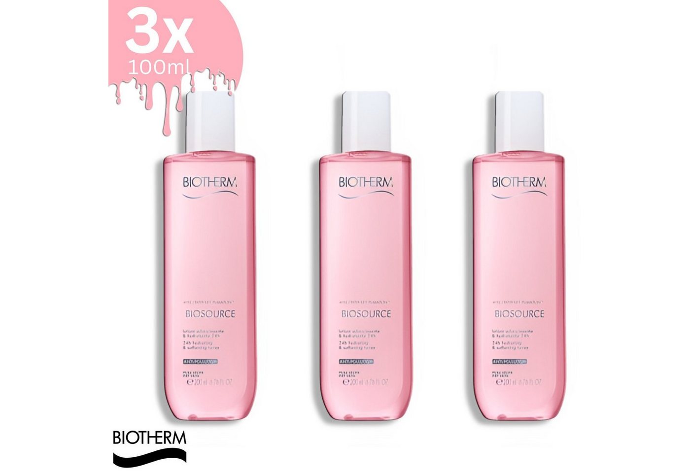 BIOTHERM Gesichtslotion Biosource 3x100ml Pack, Face Lotion Pflege Kosmetik Beauty von BIOTHERM