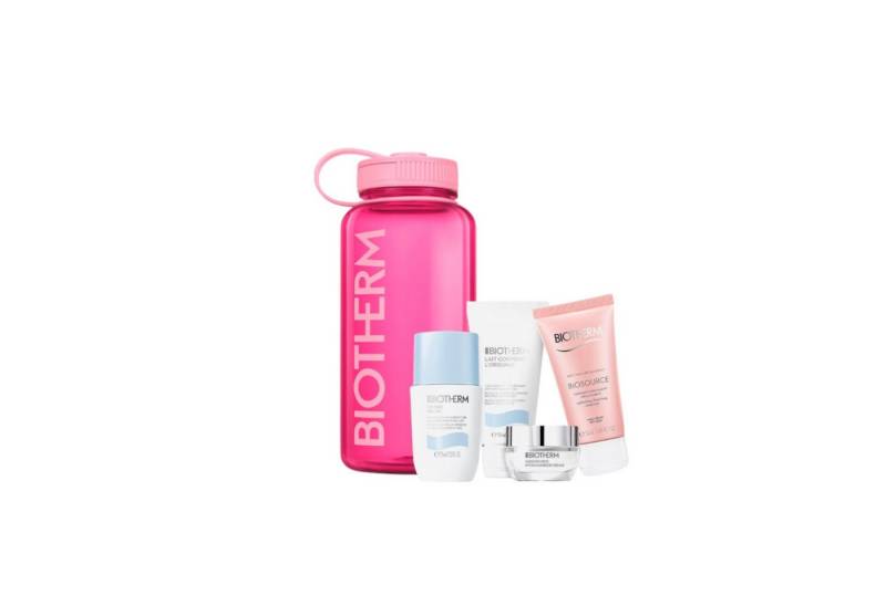 BIOTHERM Gesichtspflege-Set Biotherm Drop-Set Pink Deo Pure Roll-On 75 ml + Lait Corporel 50 ml + Aquasource Hydra Barrier Cream 15 ml + Biosource Cleanser 50 ml / 1 Stk., 5-tlg. von BIOTHERM