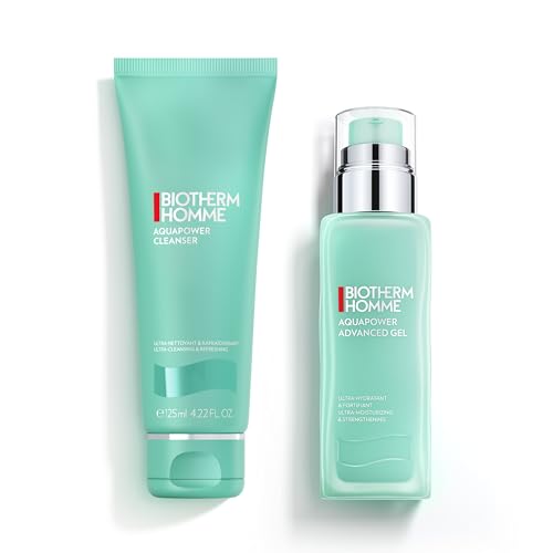 Biotherm Homme Aquapower Advanced Gel, erfrischendes Gesichtsgel für Männer, 75 ml + Biotherm Homme Aquapower Cleanser, erfrischendes Reinigungsgel für Männer, 125 ml von BIOTHERM