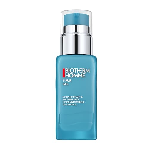 BIOTHERM Homme T-PUR Gel, erfrischendes Gesichtsgel für Männer, mattierende Tagespflege mit Meeresmineralien, für ein verfeinertes Hautbild und einen ebenmäßigen Teint, 50 ml von BIOTHERM