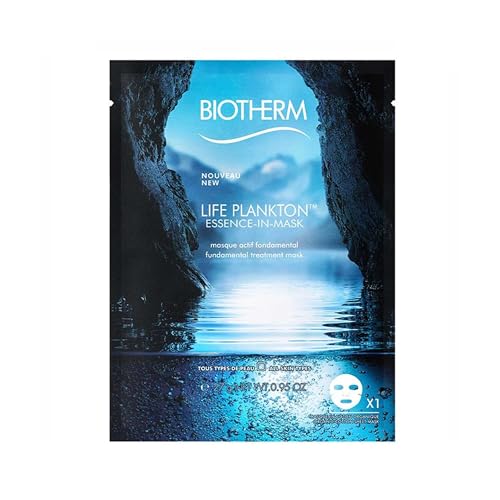 BIOTHERM Life Plankton Essence Mask Gesichtsmaske, revitalisierende Pflegemaske für die Nacht, mit Life Plankton, Tuchmaske für Damen, für ein erfrischtes Aussehen, 1x 27 g von BIOTHERM