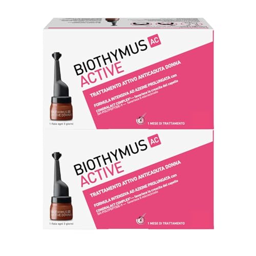 Biothymus Active Donna 20 Ampullen gegen Haarausfall für Damen, aktive Behandlung mit intensiver Formel mit verlängerter Wirkung, 2 Monate Behandlung von BIOTHYMUS