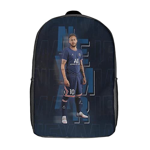 BIPERA Schulrucksack Für Kinder 3D-gedruckter Neymar Rucksack Fußballspieler Rucksack Sportrucksäcke Für Jungen Und Mädchen Modischer Rucksack 17zoll von BIPERA